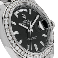 Thumbnail for Rolex Day-Date 228349RBR White Gold Diamond Bezel Black Dial (2024)