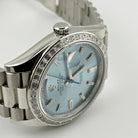 Rolex Day-Date 228396TBR Platinum Diamond Bezel Ice Blue Diamond Dial (2023)