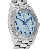 Thumbnail for Rolex Day-Date 228396TBR Platinum Ice Blue Arabic Dial Diamond Bezel (2017)