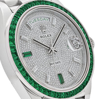 Thumbnail for Rolex Day-Date 228396TEM Platinum Diamond Dial Emerald Bezel