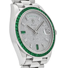 Rolex Day-Date 228396TEM Platinum Diamond Dial Emerald Bezel