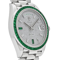 Thumbnail for Rolex Day-Date 228396TEM Platinum Diamond Dial Emerald Bezel