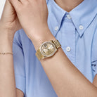 Rolex Day-Date 36 118398BR Yellow Gold Diamond Bezel Champagne Diamond Dial