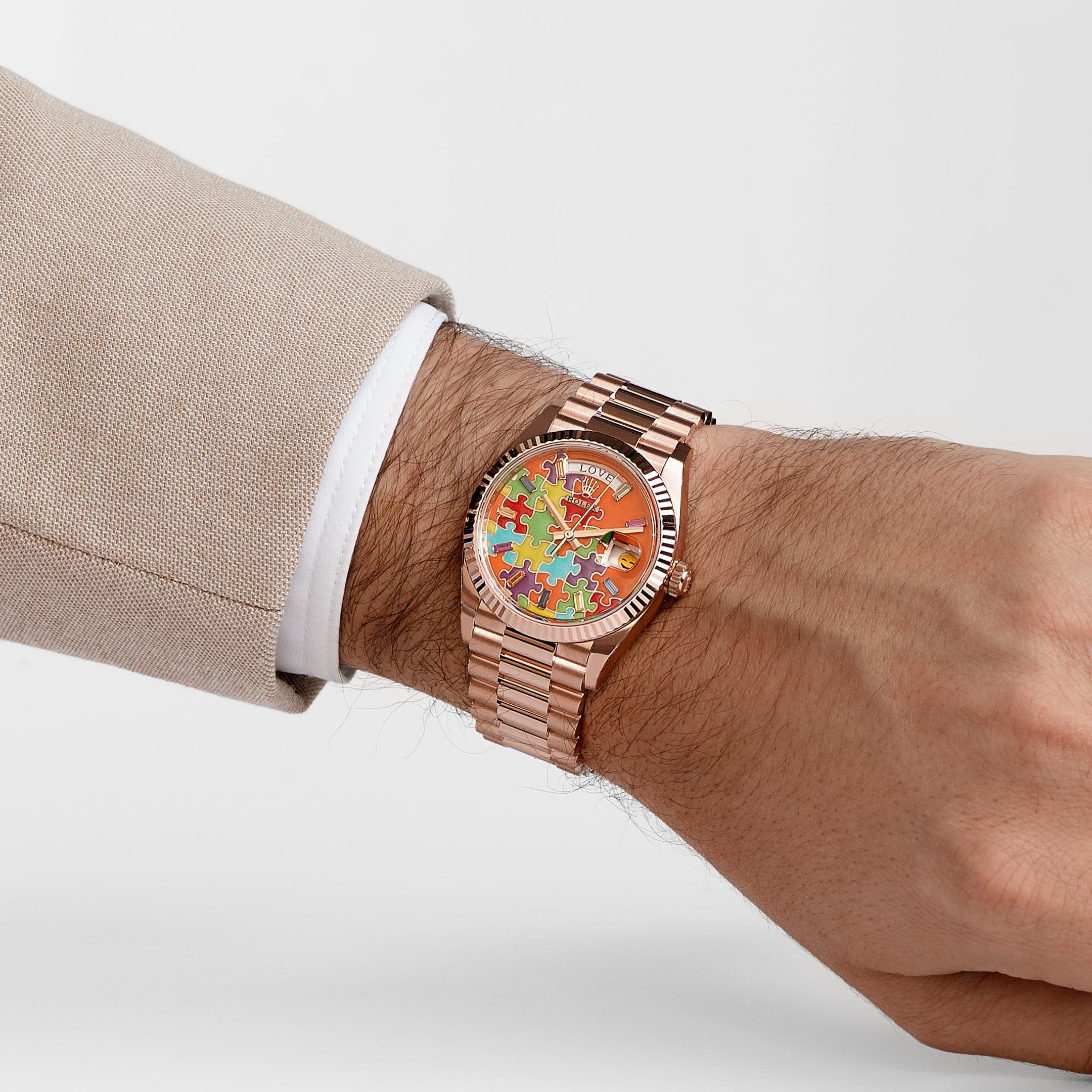 Rolex Day-Date 36 128235 'Emoji Puzzle' Rose Gold (2025)