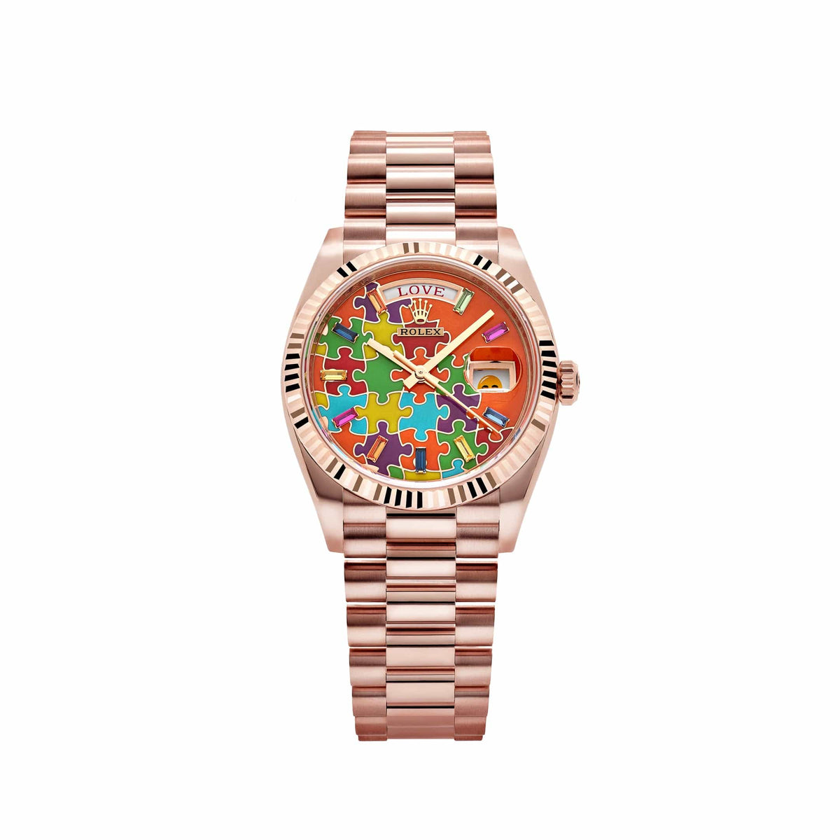 Rolex Day-Date 36 128235 'Emoji Puzzle' Rose Gold