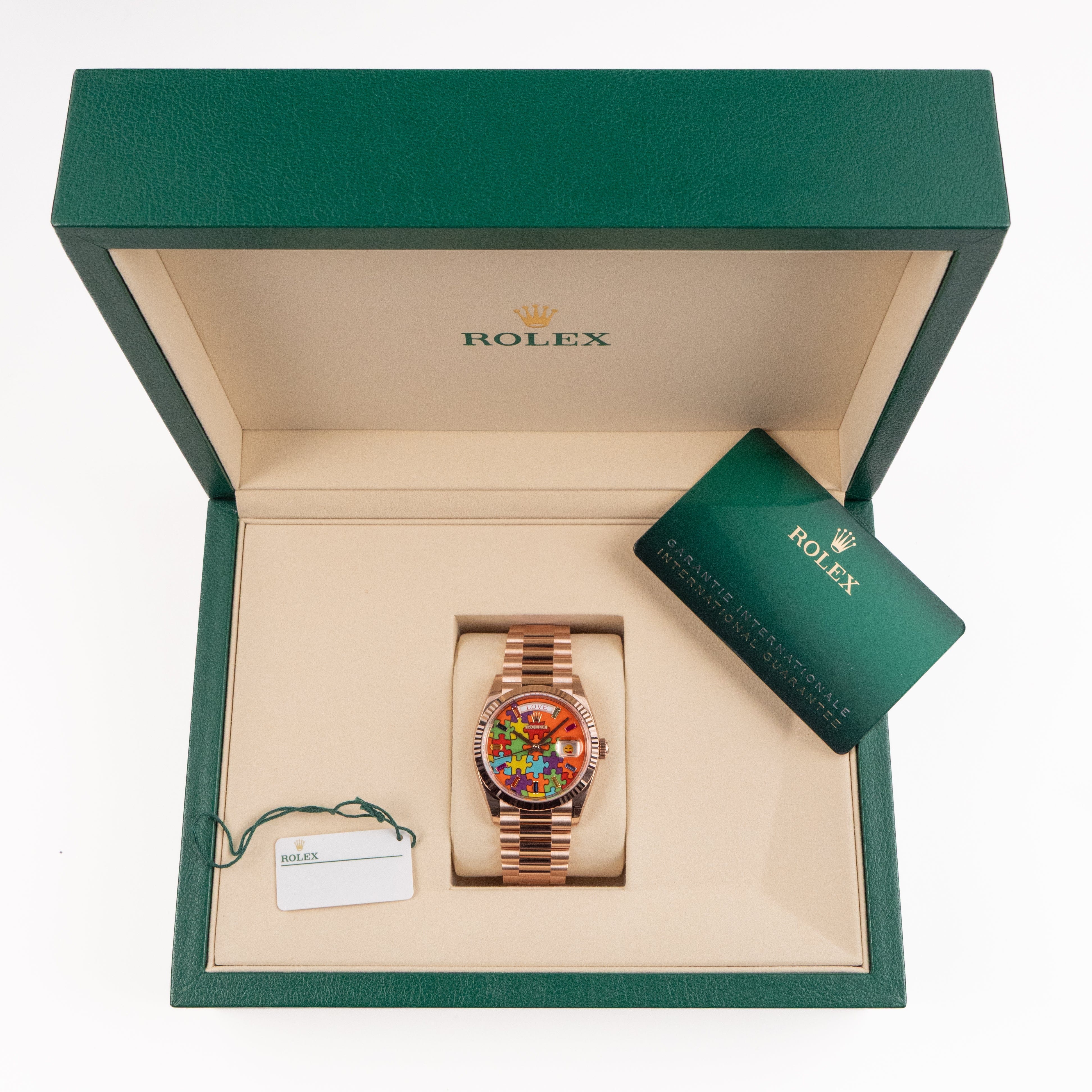 Rolex Day-Date 36 128235 'Emoji Puzzle' Rose Gold (2025)