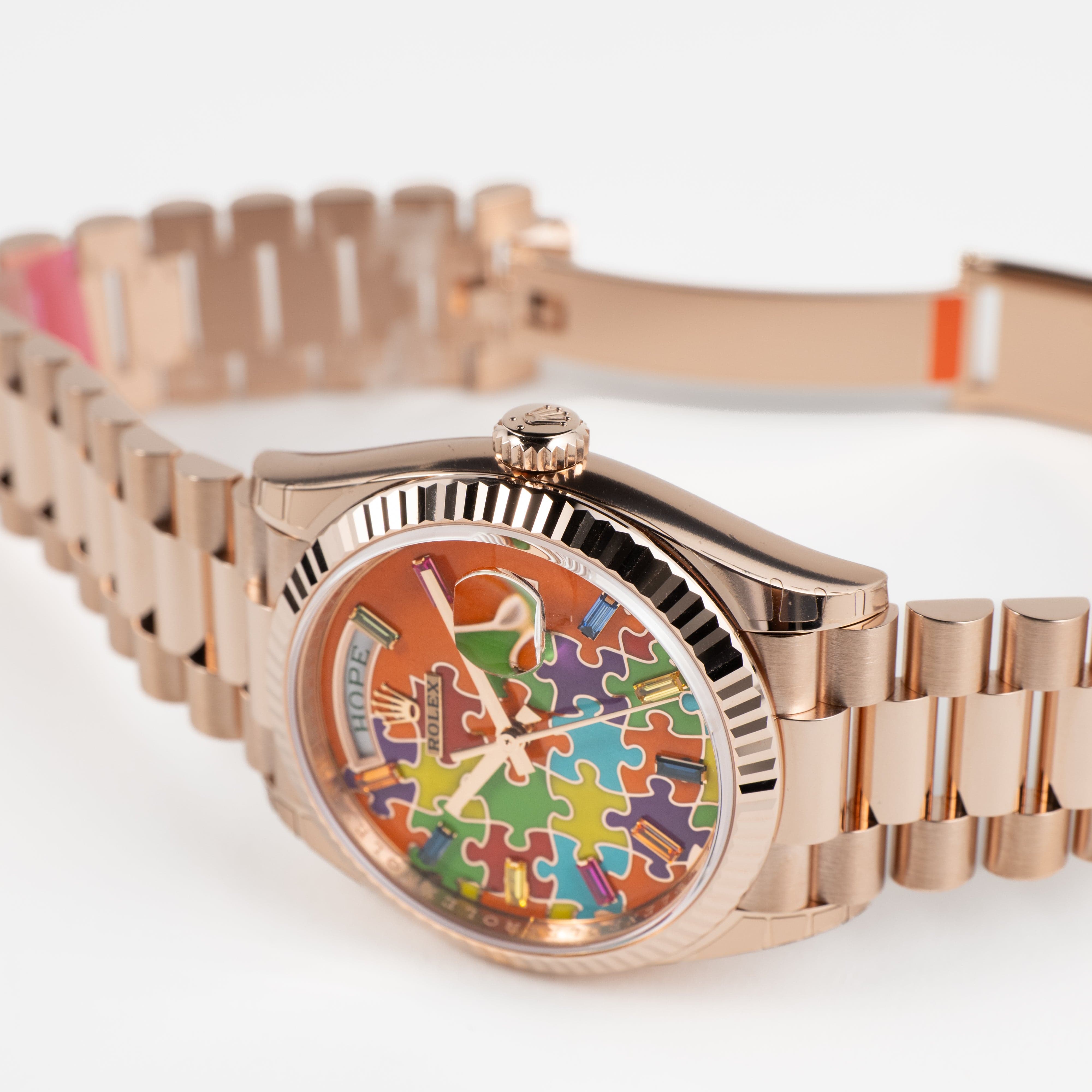 Rolex Day-Date 36 128235 'Emoji Puzzle' Rose Gold (2025) – Wrist