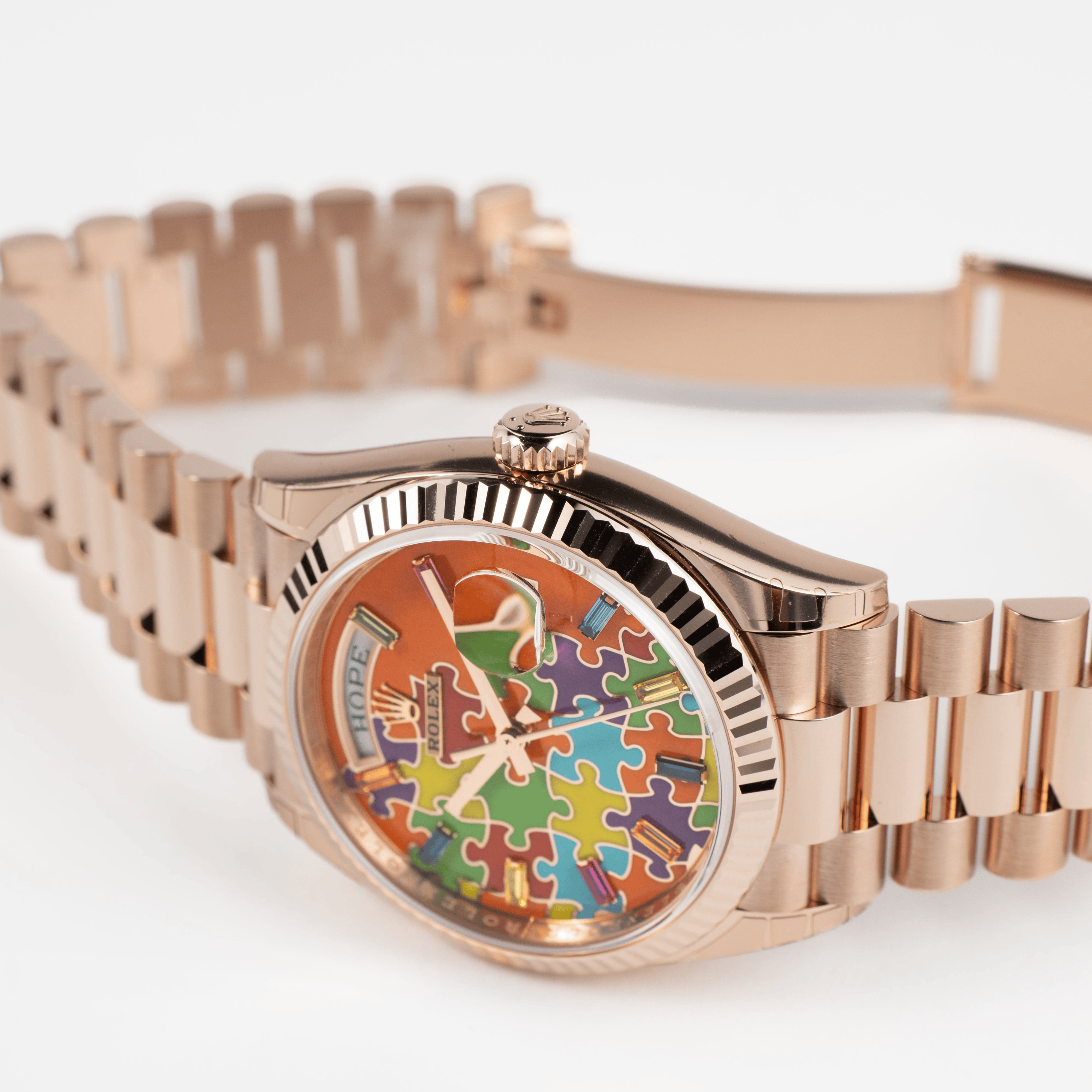 Rolex Day-Date 36 128239 'Emoji Puzzle' White Gold – Wrist Aficionado Rolex Day-Date 36 128239 'Emoji Puzzle' White Gold – Wrist Aficionado