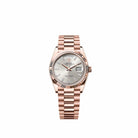 Rolex Day-Date 36 128235 Rose Gold Silver Diamond Dial President (2026)