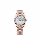 Rolex Day-Date 36 128235 Rose Gold White Mother of Pearl Diamond Dial President (2026)