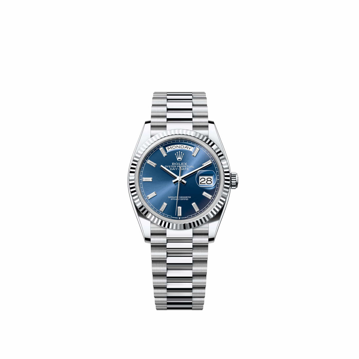 Rolex Day-Date 36 128236 Platinum Blue Diamond Dial President (2026)