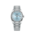 Rolex Day-Date 36 128236 Platinum Ice Blue Roman Numerals Dial (2023)