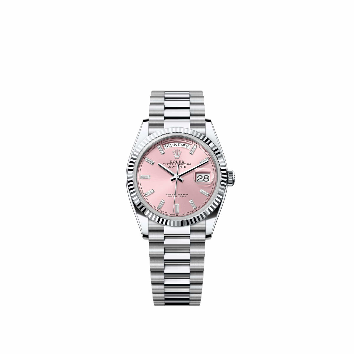 Rolex Day-Date 36 128236 Platinum Pink Diamond Dial President (2026)