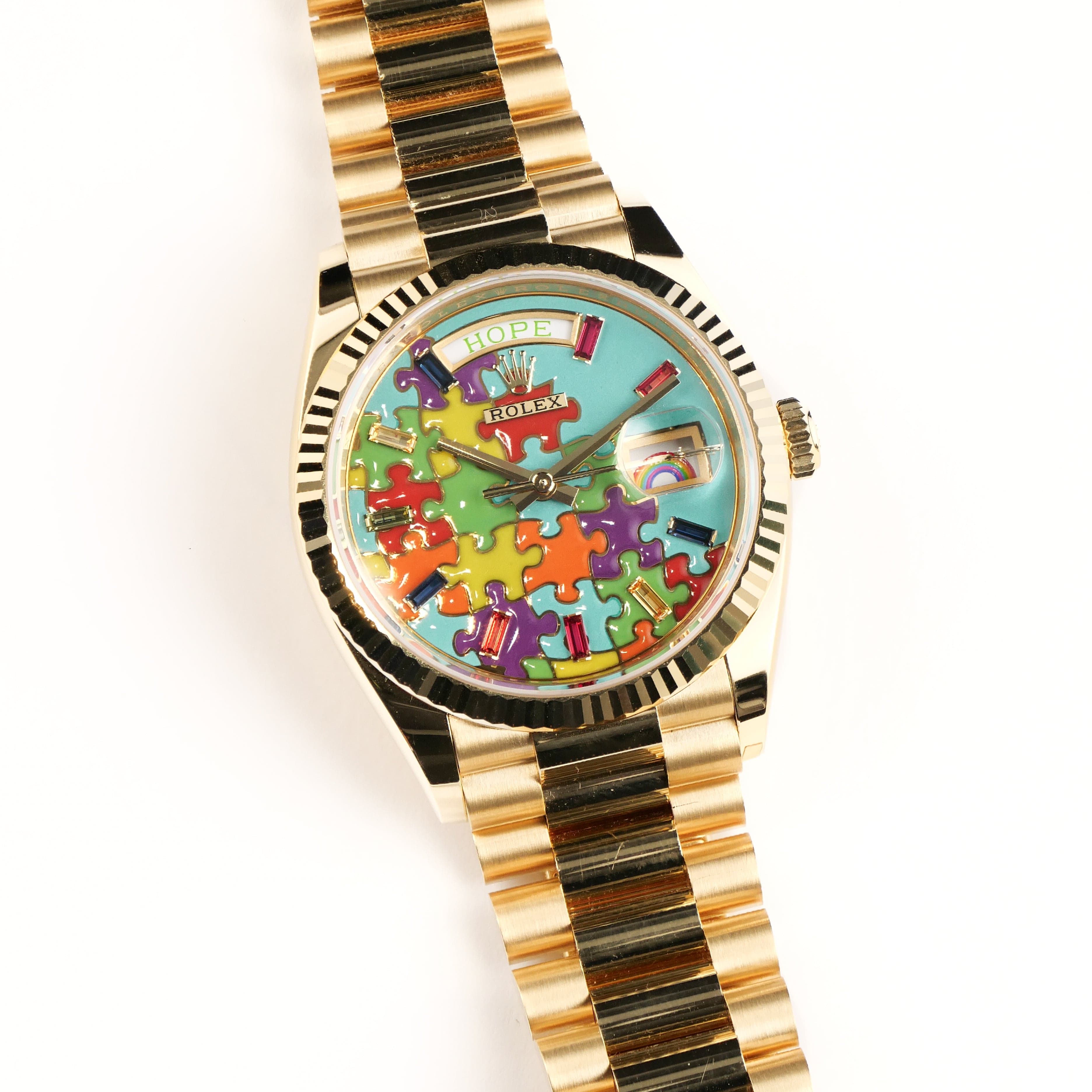 Rolex Day-Date 36 128238 'Emoji Puzzle' Yellow Gold (2025) – Wrist