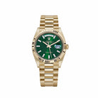 Rolex Day-Date 36 128238 Yellow Gold Green Diamond Baguette Dial (2025)