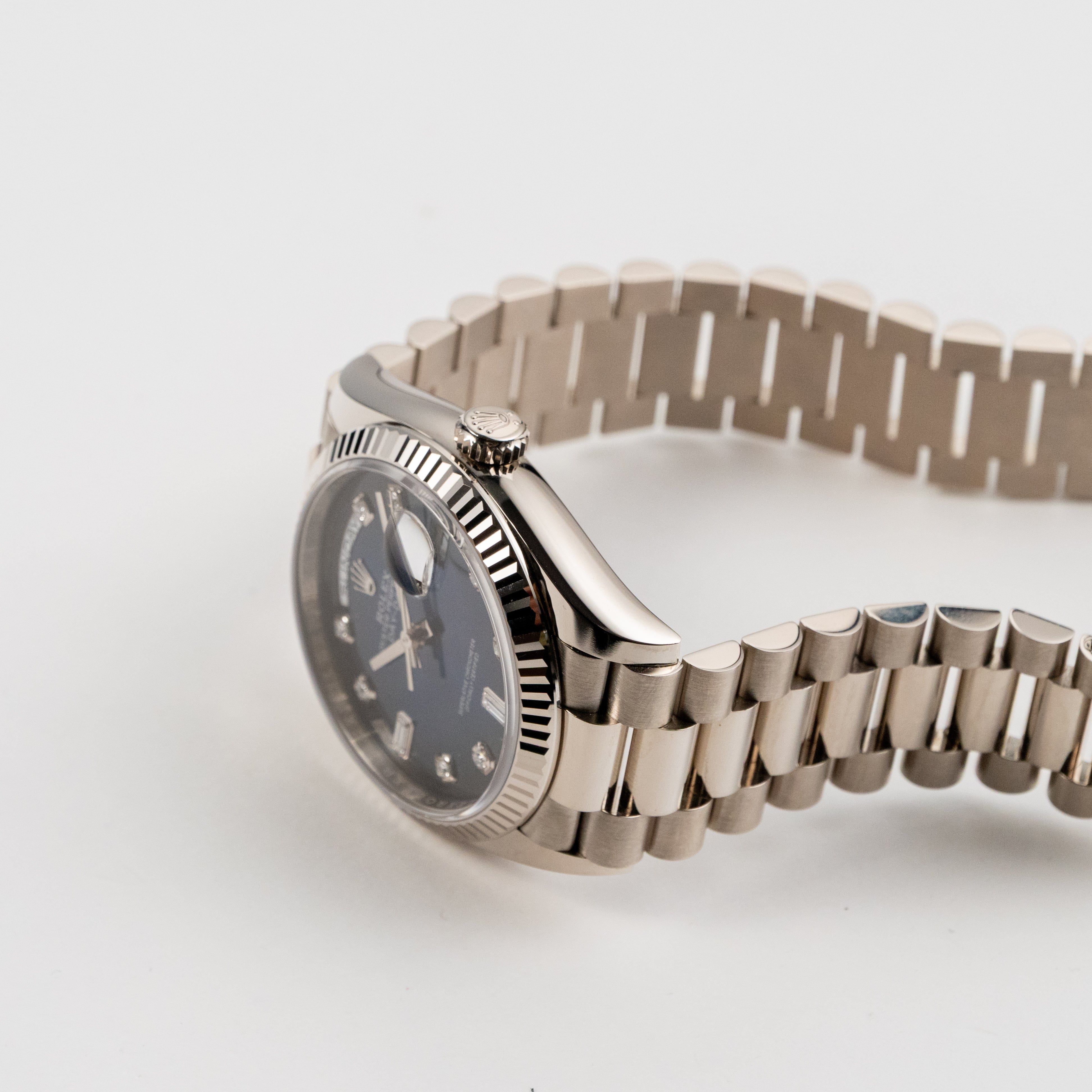 Rolex Day-Date 36 128239 White Gold Blue Ombre Diamond Dial (2023)