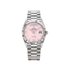 Rolex Day-Date 36 128239 White Gold Pink Opal Diamond Roman Numerals Dial (2025)