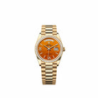 Rolex Day-Date 36 128348RBR Yellow Gold Carnelian Diamond Dial President Diamond Bezel (2026)
