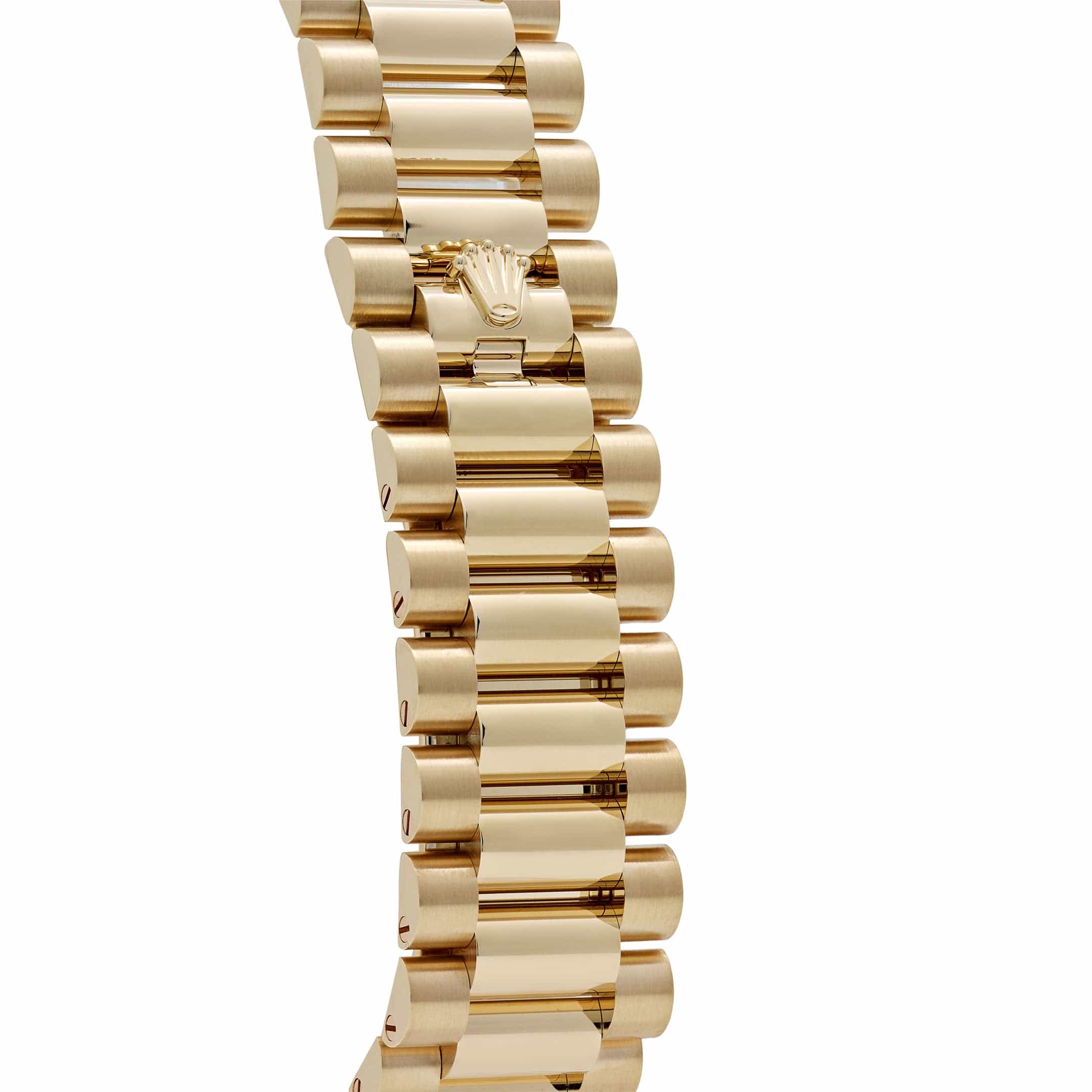 Rolex Day-Date 36 128348RBR Yellow Gold Carnelian Diamond Roman Numerals Dial Diamond Bezel