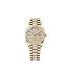 Rolex Day-Date 36 128348RBR Yellow Gold Diamond-Paved Sapphire Dial Diamond-Set President Diamond Bezel (2026)