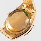 Rolex Day-Date 36 128348RBR Yellow Gold Green Malachite Dial Diamond Bezel (2021)