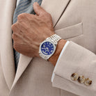 Rolex Day-Date 36 128349RBR White Gold Lapis Stone Diamond Roman Numerals Dial Diamond Bezel (2022)