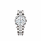 Rolex Day-Date 36 128349RBR White Gold White Mother of Pearl Diamond Dial Diamond-Set President Diamond Bezel (2026)