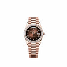 Rolex Day-Date 36 128395TBR Rose Gold Brown Ombre Roman Dial President Diamond Bezel (2026)