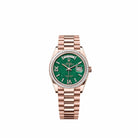 Rolex Day-Date 36 128395TBR Rose Gold Green Aventurine Diamond Dial President Diamond Bezel (2026)