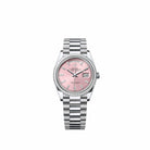 Rolex Day-Date 36 128396TBR Platinum Pink Diamond Dial President Diamond Bezel (2026)