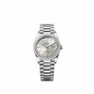 Rolex Day-Date 36 128396TBR Platinum Silver Dial President Diamond Bezel (2026)