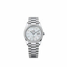 Rolex Day-Date 36 128396TBR Platinum White Mother of Pearl Diamond Dial President Diamond Bezel (2026)