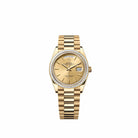 Rolex Day-Date 36 128398TBR Yellow Gold Champagne Dial President Diamond Bezel (2026)