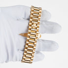 Rolex Day-Date 36 128398TBR Yellow Gold Turquoise Stone Diamond Roman Numerals Dial Diamond Bezel