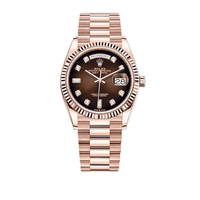 Thumbnail for Luxury Watch Rolex Day-Date 36 Rose Gold Brown Diamond Dial 128235 Wrist Aficionado