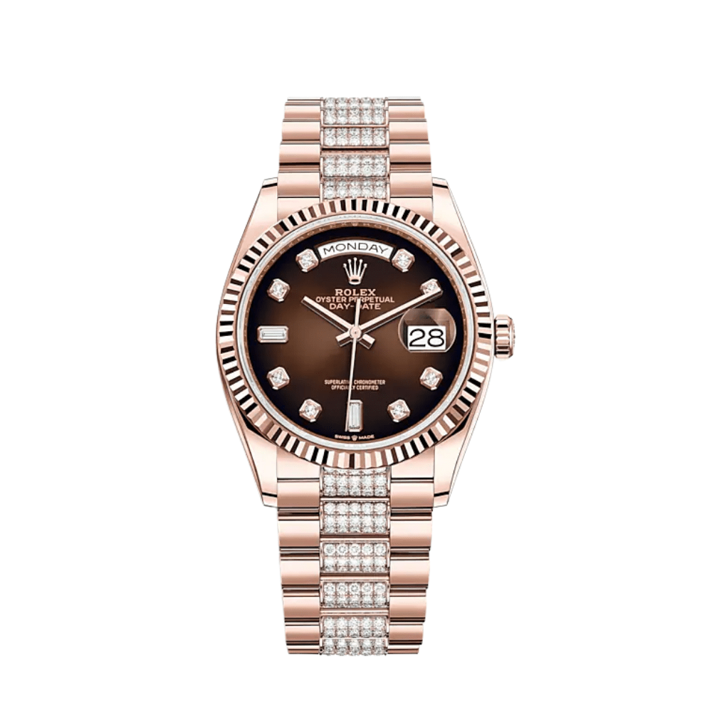 Rolex Day-Date 36 128235 Rose Gold Brown Diamond Dial – Wrist Rolex Day-Date 36 128235 Rose Gold Brown Diamond Dial – Wrist