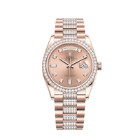 Thumbnail for Luxury Watch Rolex Day-Date 36 Rose Gold Diamond Bezel Rosé Diamond Dial 128345RBR Wrist Aficionado