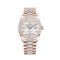 Thumbnail for Luxury Watch Rolex Day-Date 36 Rose Gold Diamond Bezel White MOP Diamond Dial 128345RBR Wrist Aficionado