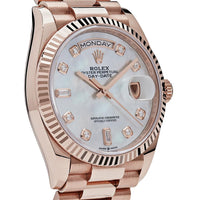 Thumbnail for Luxury Watch Rolex Day-Date 36 Rose Gold MOP Diamond Dial 128235 Wrist Aficionado