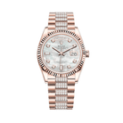 Luxury Watch Rolex Day-Date 36 Rose Gold MOP Diamond Dial Diamond Bracelet 128235 Wrist Aficionado