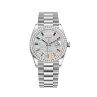 Thumbnail for Luxury Watch Rolex Day-Date 36 White Gold Diamond Bezel Diamond-Paved Dial 128349RBR Wrist Aficionado