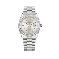 Thumbnail for Luxury Watch Rolex Day-Date 36 White Gold Diamond Bezel Silver Dial 128349RBR Wrist Aficionado