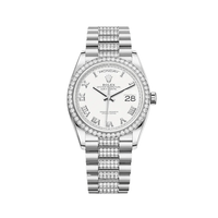Thumbnail for Luxury Watch Rolex Day-Date 36 White Gold Diamond Bezel White Dial 128349RBR Wrist Aficionado