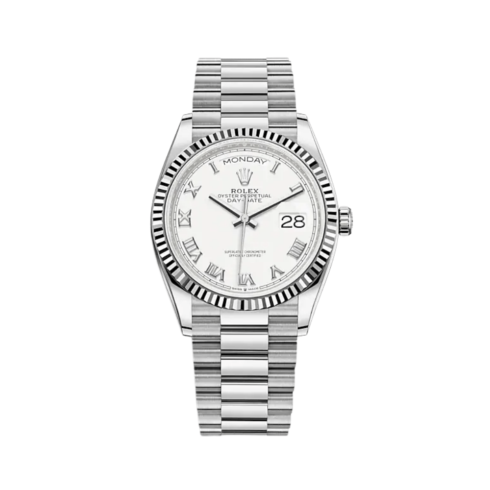 Rolex Day-Date 36 128239 White Gold White Dial