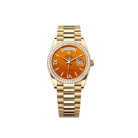 Thumbnail for Rolex Day-Date 36 Yellow Gold Carnelian Dial Diamond Bezel 128348RBR Wrist Aficionado