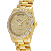 Thumbnail for Luxury Watch Rolex Day-Date 36 Yellow Gold Diamond Bezel Champagne Diamond Dial 118398BR Wrist Aficionado