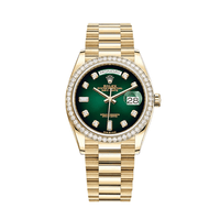 Thumbnail for Luxury Watch Rolex Day-Date 36 Yellow Gold Diamond Bezel Green Diamond Dial 128348RBR Wrist Aficionado