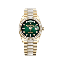 Thumbnail for Luxury Watch Rolex Day-Date 36 Yellow Gold Diamond Bezel Green Diamond Dial 128348RBR Wrist Aficionado
