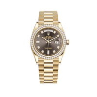 Thumbnail for Luxury Watch Rolex Day-Date 36 Yellow Gold Diamond Bezel Grey Diamond Dial 128348RBR Wrist Aficionado