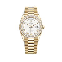 Thumbnail for Luxury Watch Rolex Day-Date 36 Yellow Gold Diamond Bezel White Dial 128348RBR Wrist Aficionado